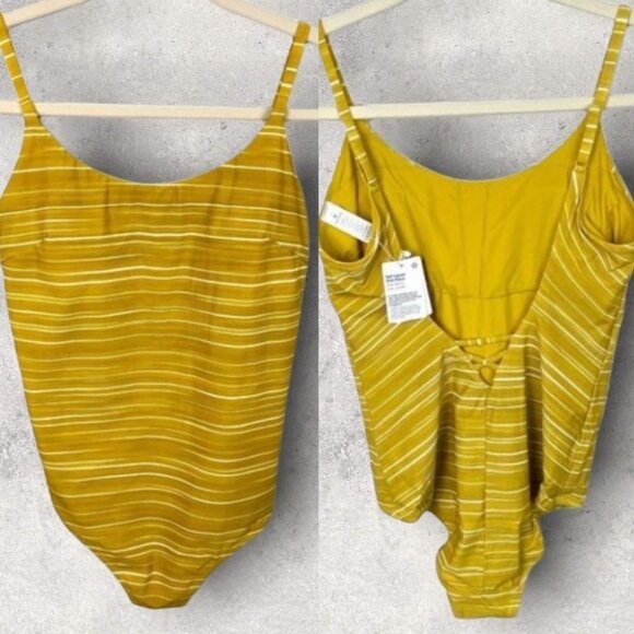 NWT Lululemon Salt-Laced One-Piece Swimsuit Yellow 10 New With Tags Swim Boho - Picture 3 of 10